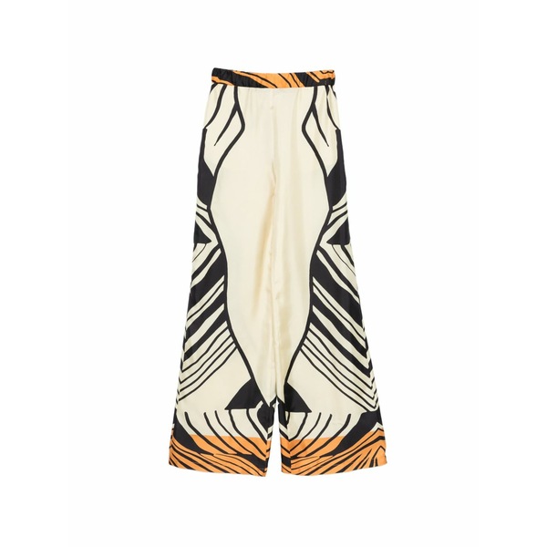 ラケル?ジニス レディース 心地好いズボン下 ボトムス Graphic-print palazzo trousers Neutrals