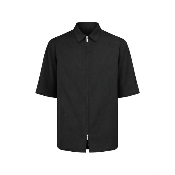 バレナ メンズ ジャケット&ブルゾン アウター Prama casual short-sleeve zip-up jacket Black|asty