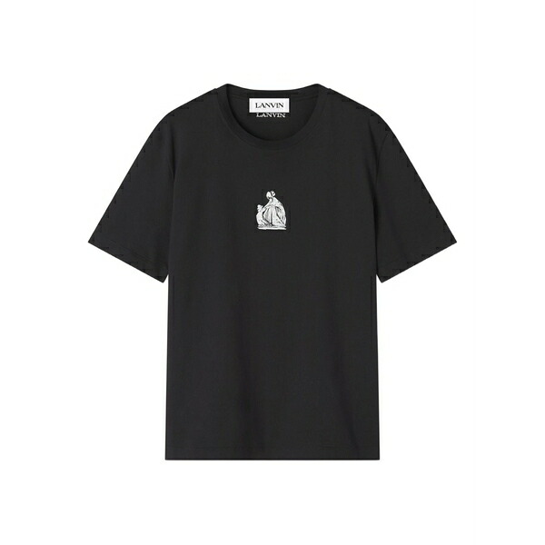 ランバン メンズ ティーシャツ トップス Graphic-print t-shirt Black