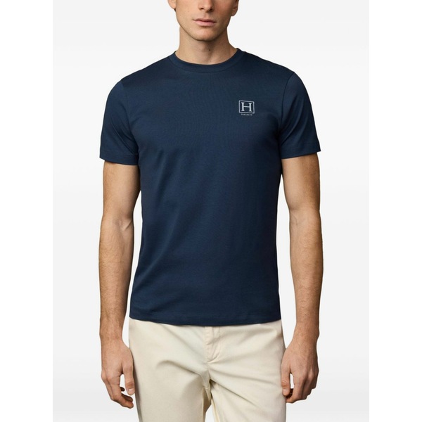 ハケット メンズ Tシャツ トップス Logo-print short-sleeve t-shirt Blue|asty