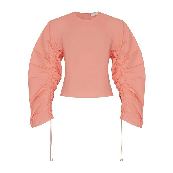 ウラ・ジョンソン レディース プルオーバー トップス Gathered-sleeve blouse Pink
