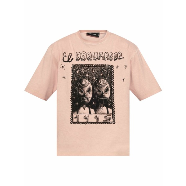ディースクエアード メンズ プルオーバー トップス Graphic-print t-shirt Pink