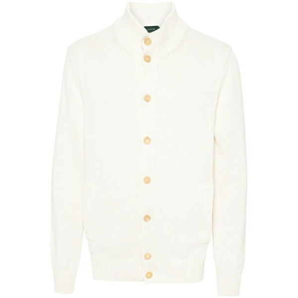 ザノーネ メンズ ジレー アウター High-neck cotton cardigan  Neutrals