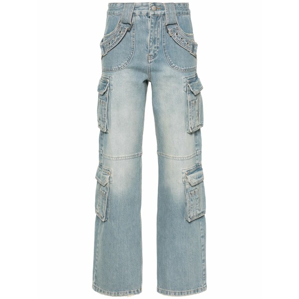 ミスビヘイブ レディース ジーンズズボン下 ボトムス Harness low-rise cargo jeans Blue