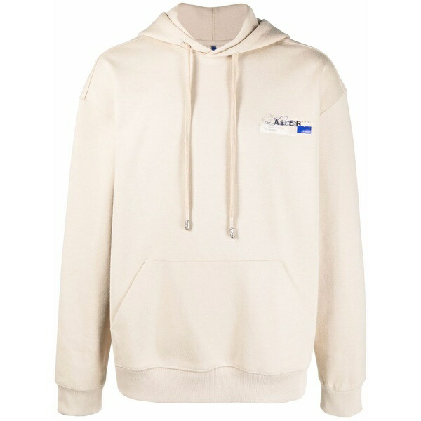 アーダーエラー メンズ パーカー・スウェットシャツ アウター Logo-print hoodie Neutrals