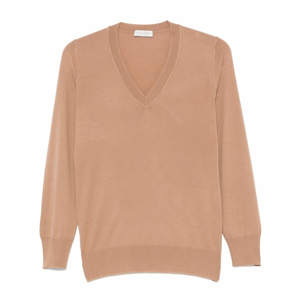 ル トリコット ペルー共和国ジャ レディース 編み物\u0026スウェーター アウター V-neck sweater Brown
