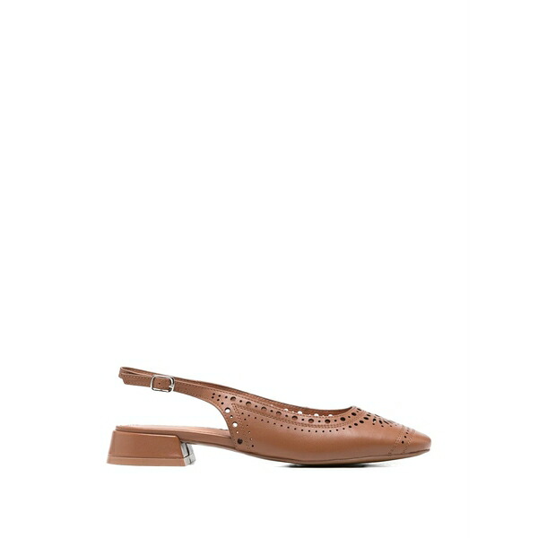 ビビロウ レディース サンダル シューズ Laser-cut slingback ballet flats Brown