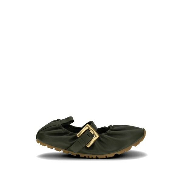 バルマン レディース サンダル シューズ Buckle-fastening ballet flats Green