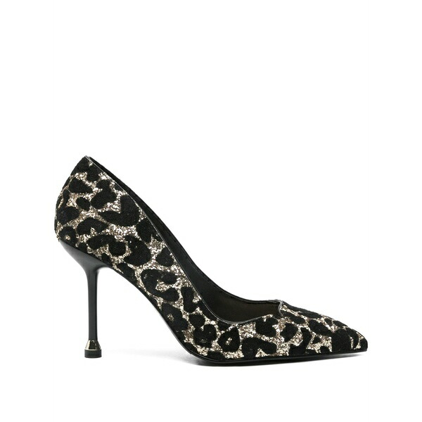 リュージョー レディース パンプス シューズ Glitter leopard pumps Black
