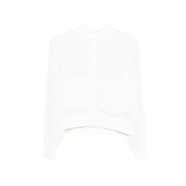 デハ レディース ジレー アウター Zip-up cropped jacket White