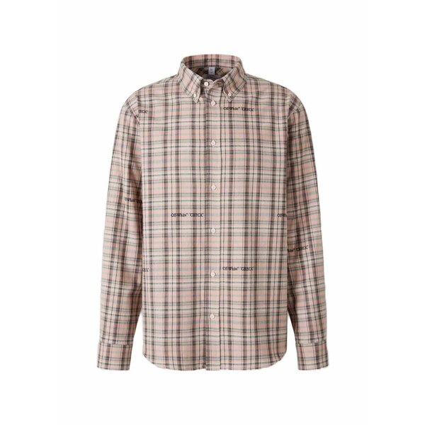 象牙色 メンズ プルオーバー トップス Check button shirt Pink
