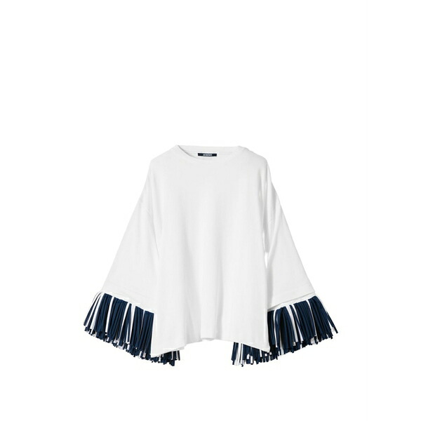 ジャクエムス レディース ティーシャツ トップス Cabana fringe-trimmed t-shirt White