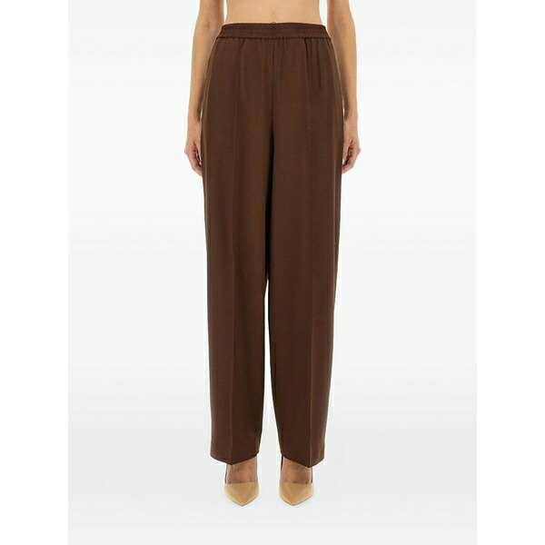 ファビアナ フィリッピ レディース 心地好いズボン下 ボトムス Elasticated-waistband wool trousers Brown