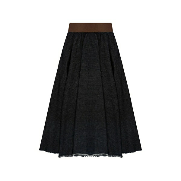 野球クラブ はたご屋 ザ 燕尾服 レディース スコート ボトムス Frayed-edge panelled skirt Blue