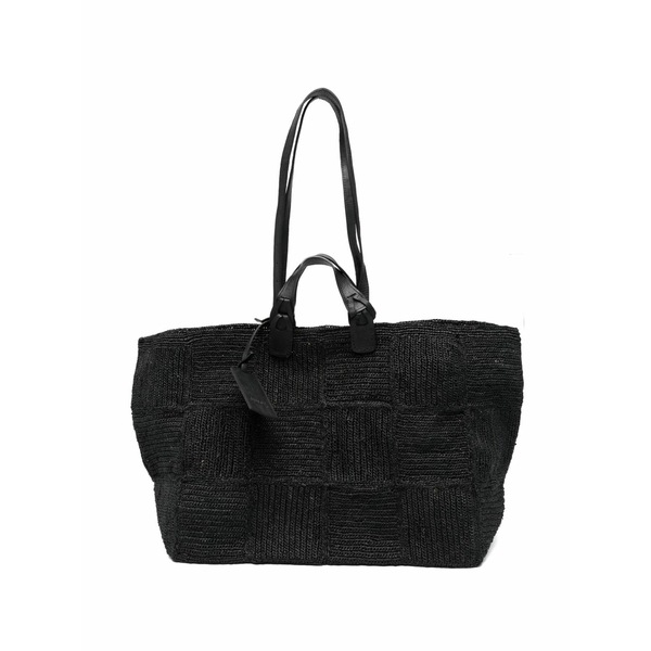 アイビリーブ メンズ トートバッグ 御徒面子 Woven tote bag Black