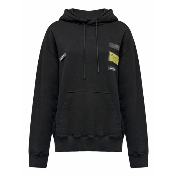 マルタンマルジェラ レディース パーカー・スウェットシャツ アウター Patch hooded hoodie Black