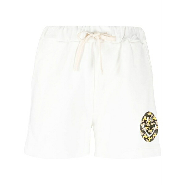 ジョシュア サンダース レディース 心地好いズボン下 ボトムス Camouflage logo-print drawstring shorts  White
