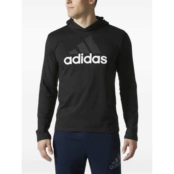 アディダス メンズ パーカー・スウェットシャツ アウター Long-sleeve hoodie Black