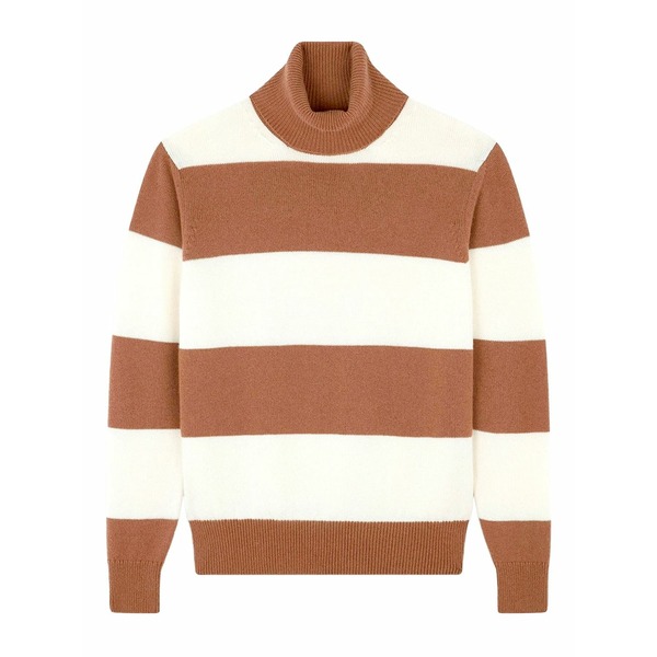 ポールアンドシャーク レディース 編み物\u0026スウェーター アウター Turtleneck striped sweater Brown