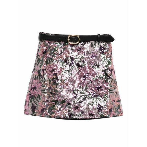 セルフ・ポートレイト レディース スコート ボトムス Sequined belted mini skirt Pink