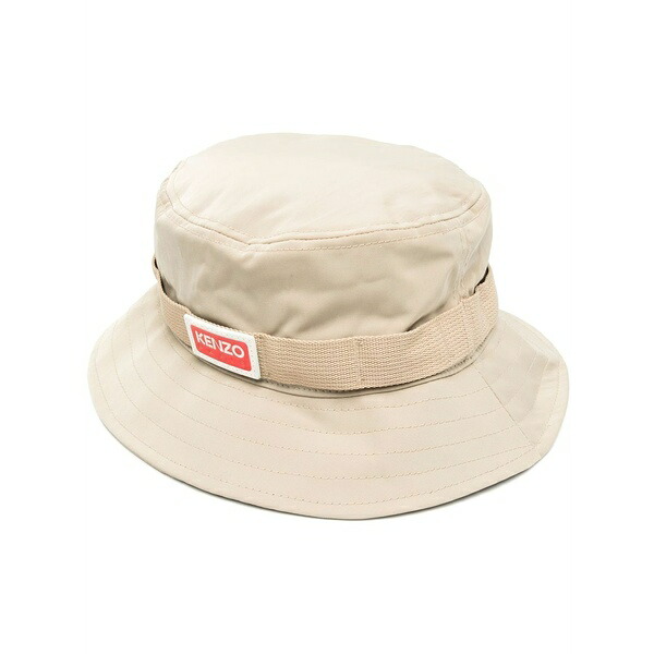 ケンゾー メンズ かぶり笠 佩び物 Side logo-patch detail bucket hat Neutrals
