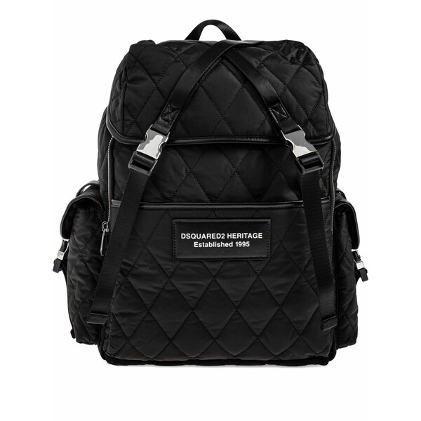 ディースクエアード メンズ うしろ側風呂敷き包み・背嚢 御徒面子 Heritage backpack Black