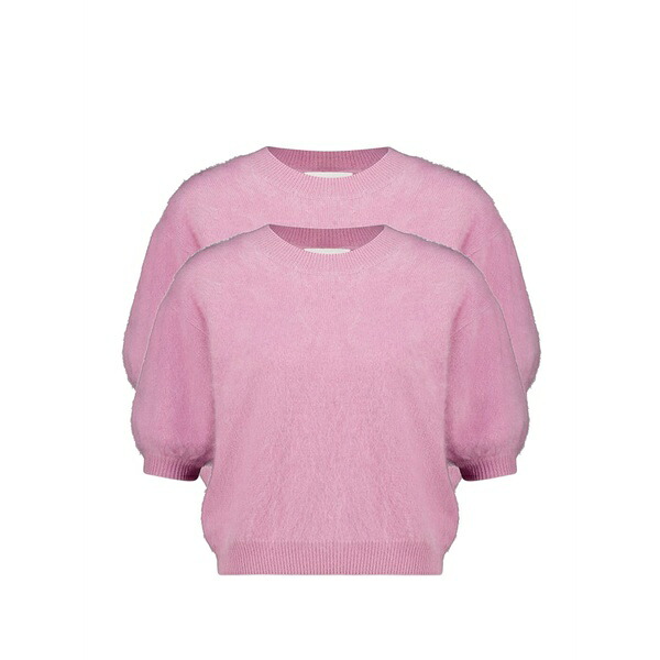 リサ・ヤン レディース 編み物\u0026スウェーター アウター Juniper knitted short-sleeve sweater Pink