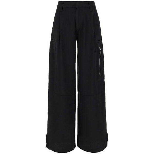 意中の女 レディース 心地好いズボン下 ボトムス Straight-leg cargo pants Black