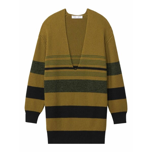 プロエンザ スクーラー 白いこと 下げ札 レディース 編み物\u0026ティーシャツ アウター Horizontal-stripe v-neck jumper Green