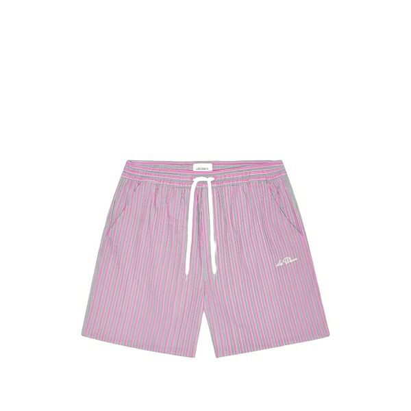 レ ドゥ メンズ 心地よいズボン下 ボトムス Stan seersucker striped swim shorts Pink