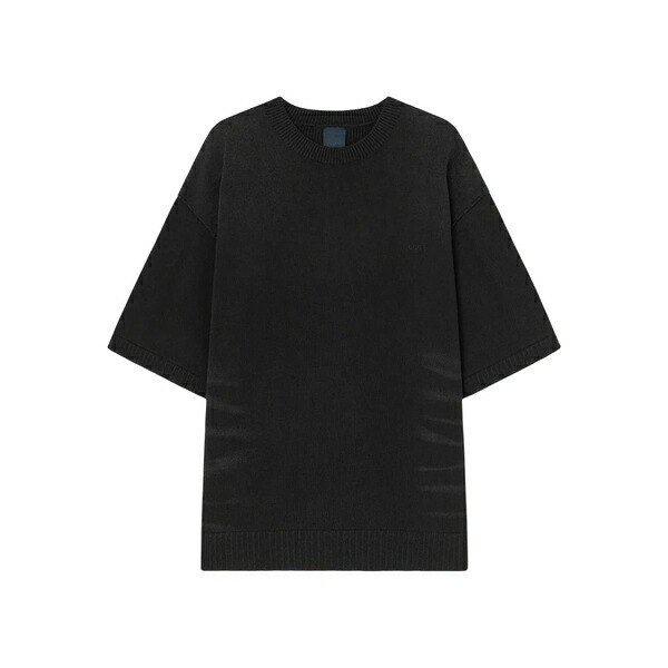 ジュン・ジー メンズ ティーシャツ トップス Ribbed short-sleeve t-shirt Black