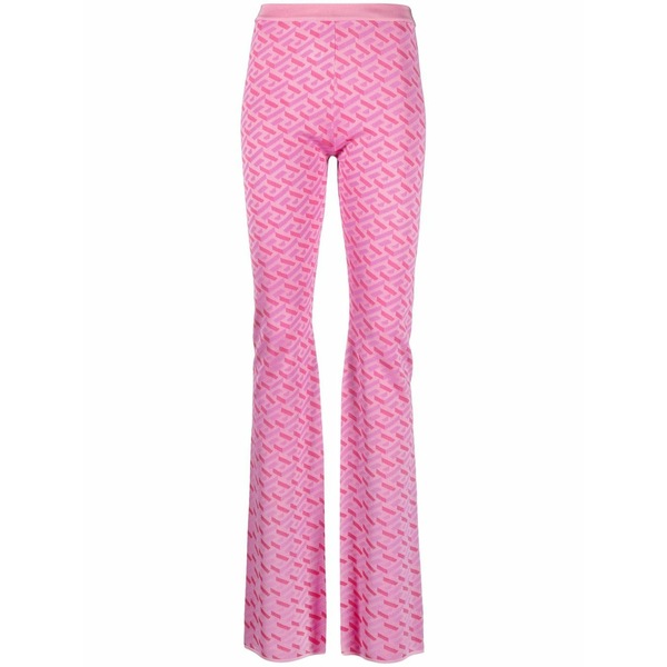 ヴェルサーチ レディース ティーシャツ トップス La greca jacquard flared trousers Pink