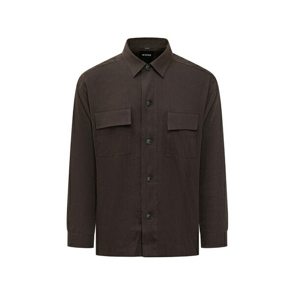 主任者 メンズ プルオーバー トップス Patch pocket shirt Brown