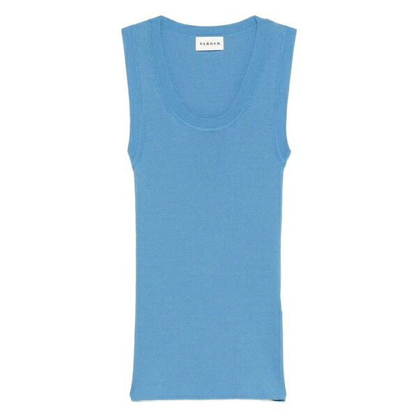 パロッシュ レディース カットソー トップス Ribbed tank top Blue