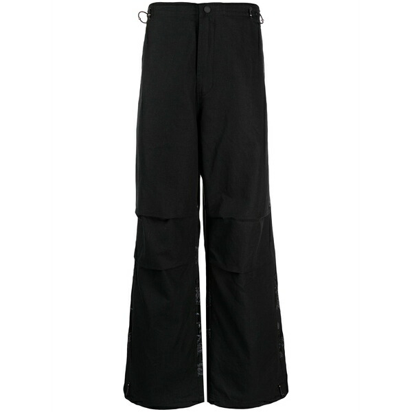 マハリシ メンズ カジュアルパンツ ボトムス Elasticated-waist straight-leg trousers Black|asty