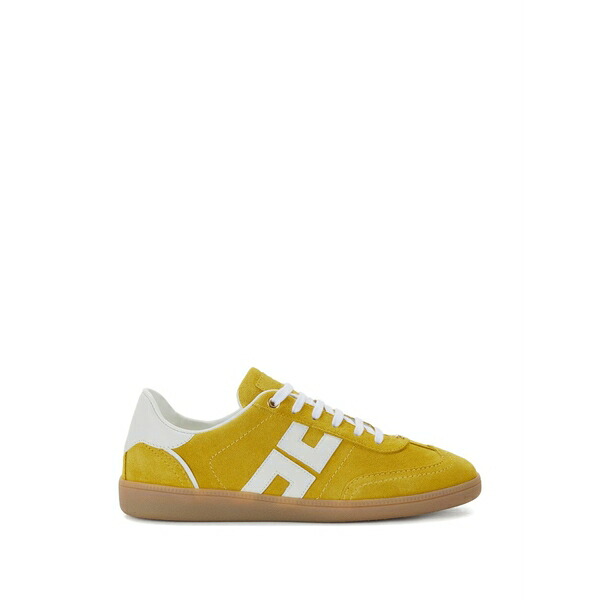 エリザベスフランキ レディース スニーカー シューズ Logo-detail leather sneakers Yellow