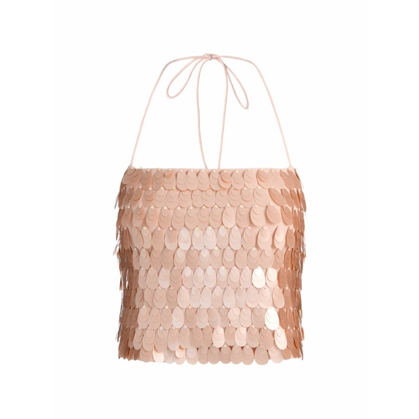 アリス アンド オリビア レディース シャツ トップス Paillette-embellished spaghetti-strap top Pink｜asty