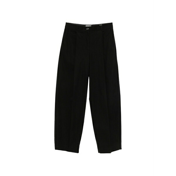 トーテム レディース 心地よいズボン下 ボトムス Pleated wide-leg trousers Black