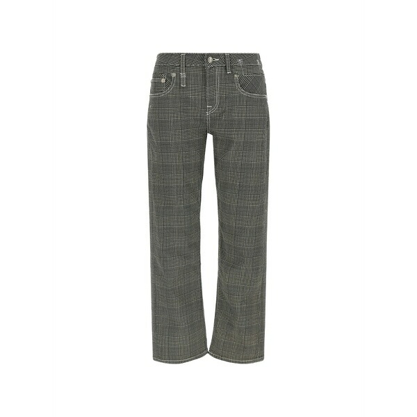 アールサーティーン レディース 心地よいズボン下 ボトムス Prince of wales buttoned trousers Black