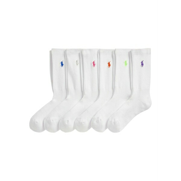 ラルフローレン レディース ソックス アンダー御召しもの Polo pony-embroidered socks (pack of six) White