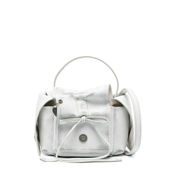 アクネ ストゥディオズ レディース ハンドバック 御徒面子 Logo-pendant leather mini bag Grey