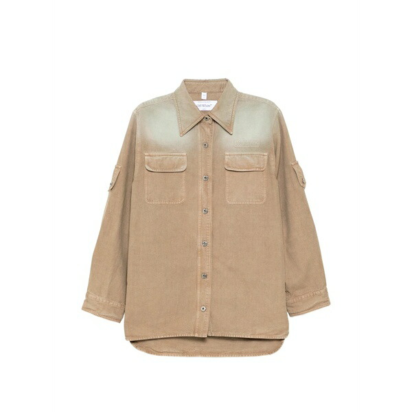 象牙色 レディース 上衣＆上衣 アウター Spray shirt jacket Brown