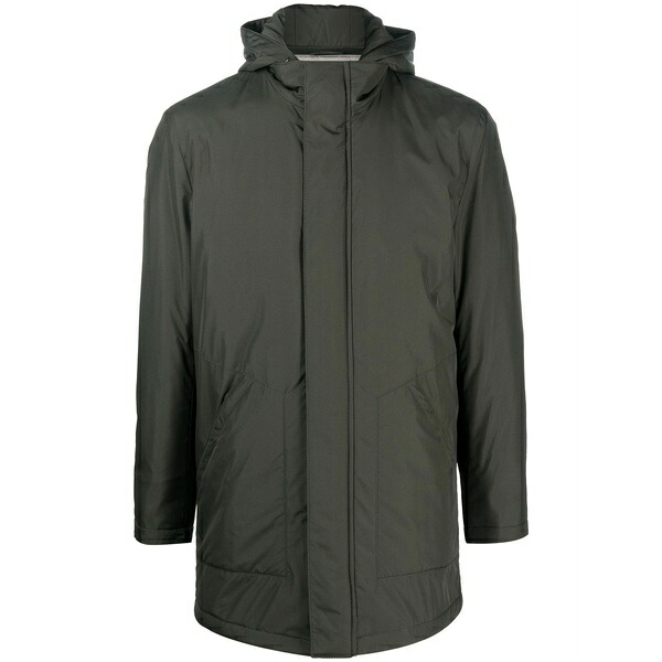 コルネリアーニ メンズ 厚地の外套 アウター Zip-fasten hooded coat Green