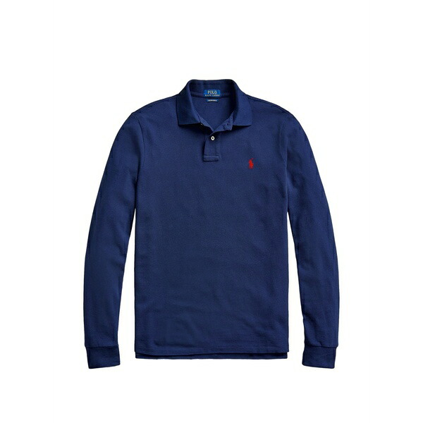 ラルフローレン メンズ スポーツシャツ トップス Long-sleeve piqu￡ polo shirt Blue