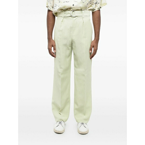 ジル・サンダー メンズ カジュアルパンツ ボトムス Single-pleat belted trousers Neutrals|asty