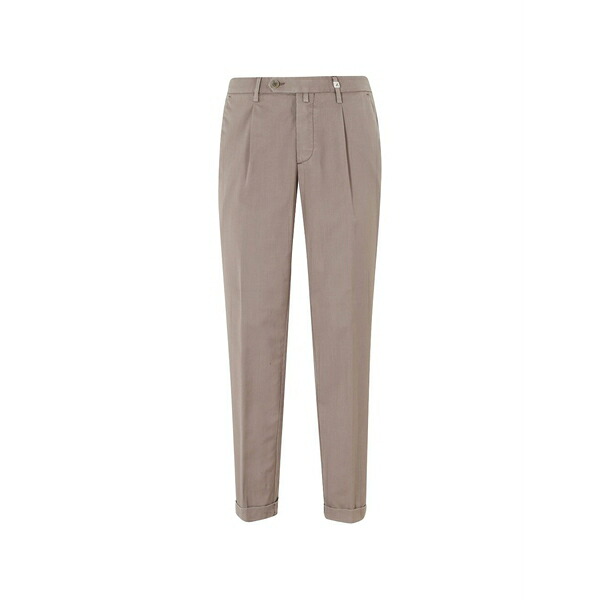 ミース メンズ カジュアルパンツ ボトムス Pleated turn-up trousers Neutrals｜asty