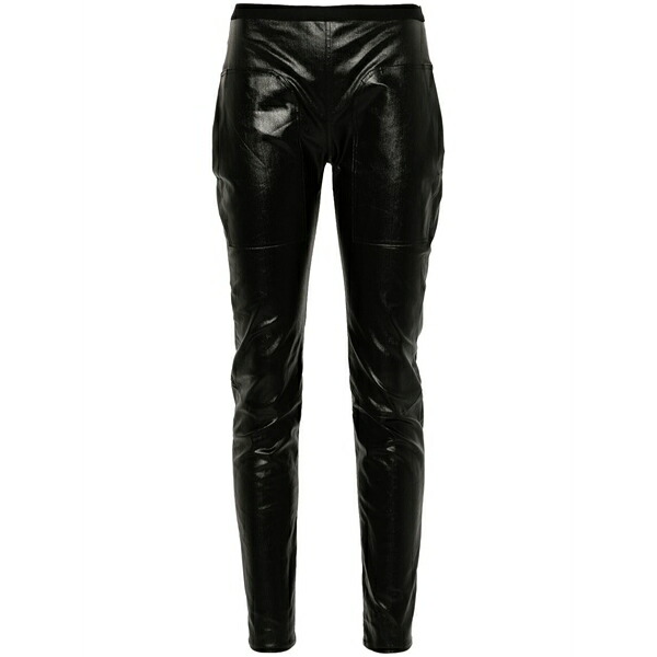 リックオウエンス レディース レギンス ボトムス Coated-finish leggings Black
