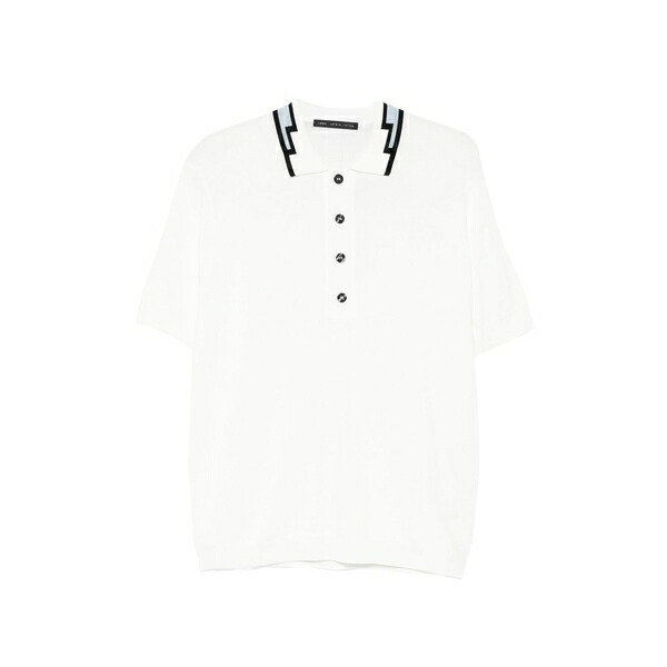 ロウブランド メンズ スポーツシャツ トップス Button polo shirt White
