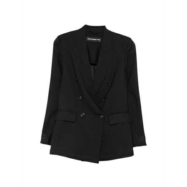 デパートメントファイブ レディース 上衣＆上衣 アウター Single-breasted rear-slit blazer Black
