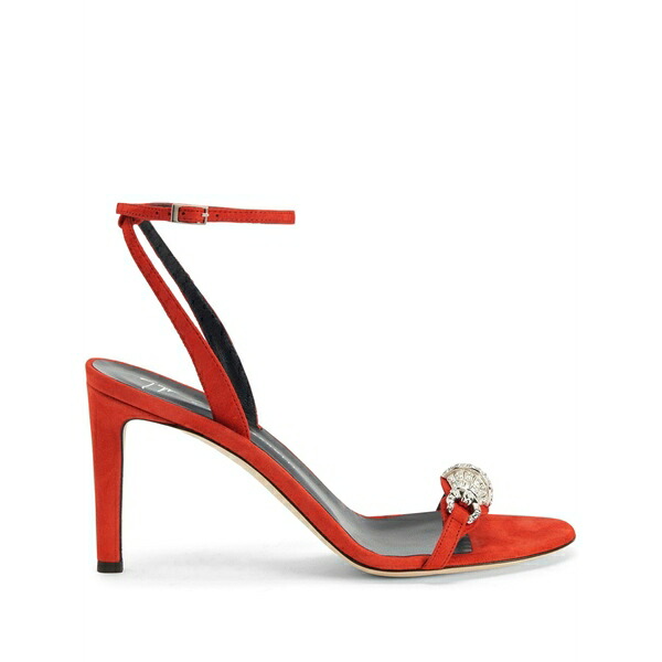 ジュゼッペザノッティ レディース サンダル シューズ 85粍 thais crystal-embellished suede sandals Orange